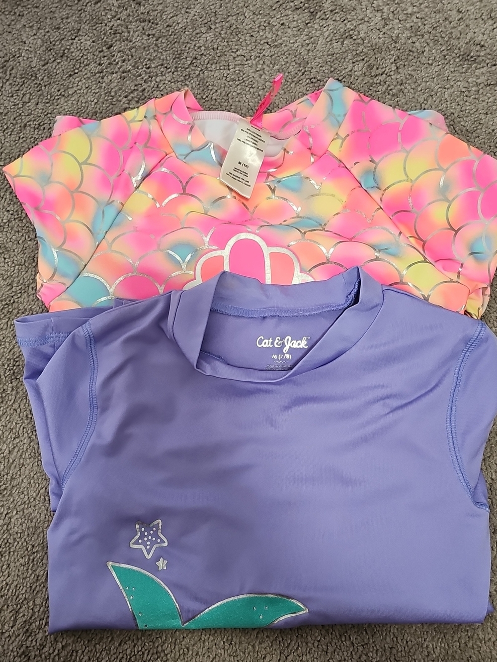 Betsey Johnson/Cat & Jack Long-Sleeved Rashguards Purple/Pink Size Girls M